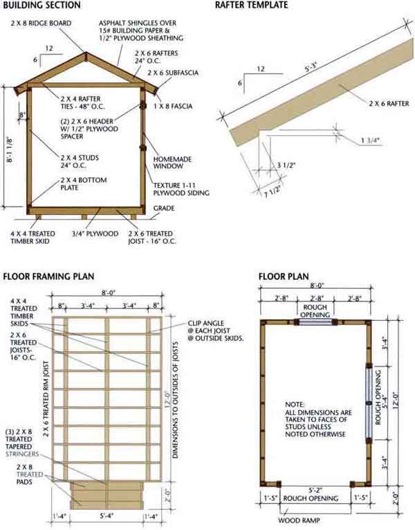 Gable Shed Blueprints 8Ã—12 â€