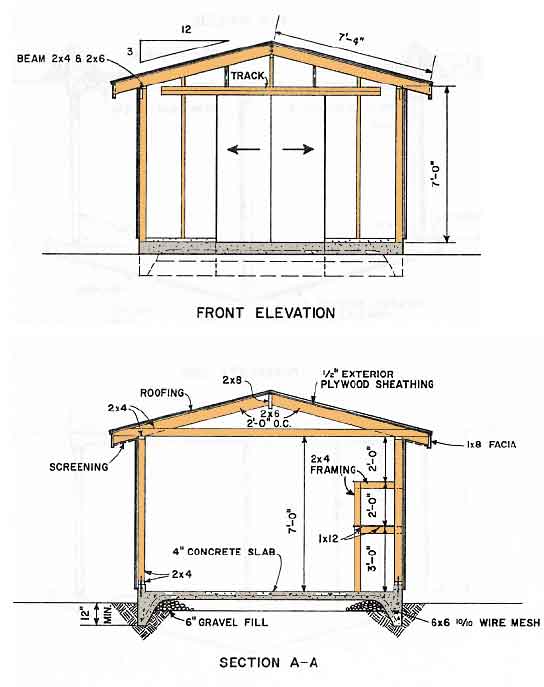 Wood Shed Blueprints 12x16