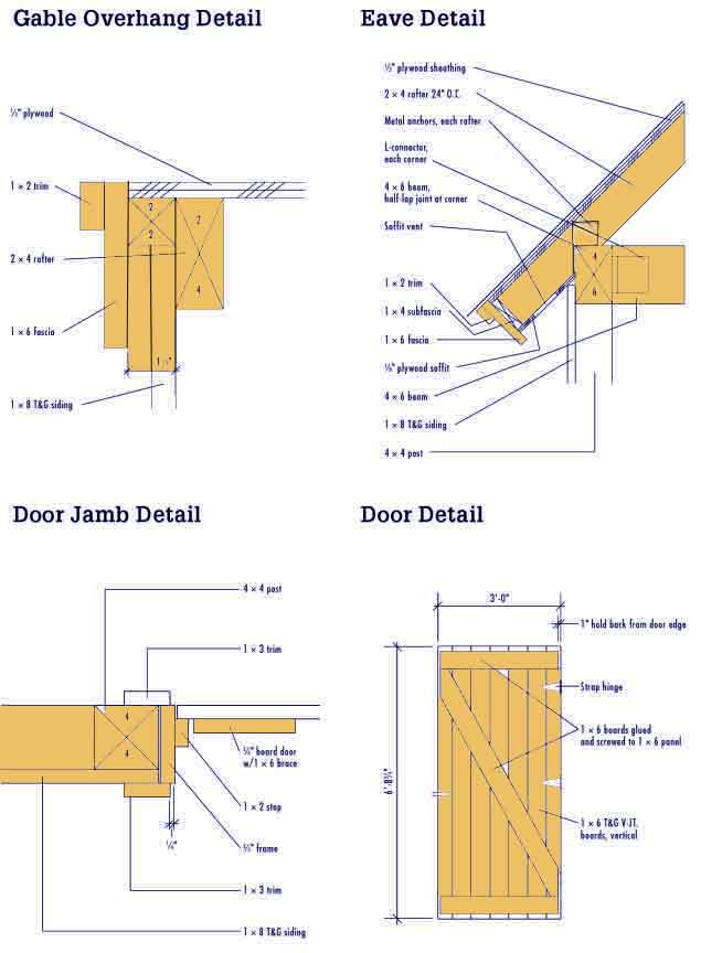 8x10 shed blueprints details